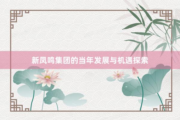 新凤鸣集团的当年发展与机遇探索